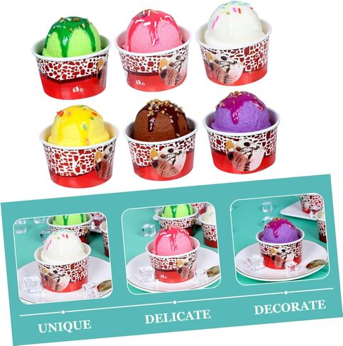 6Pcs Assorted Color Fake Ice Cream Model, Realistic Pvc Dessert Props for Window Display, Food Photography, and Party Decoration in Saudi Arabia