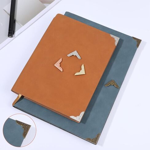 ElevateTech 80PCS Metal Book Corners, Metal Book Corner Protectors Vintage BookCorner Small Iron Corner Protectors 4 Colors for Scrapbook, Photo Album, Diary Covers, Menu File Folder in Saudi Arabia