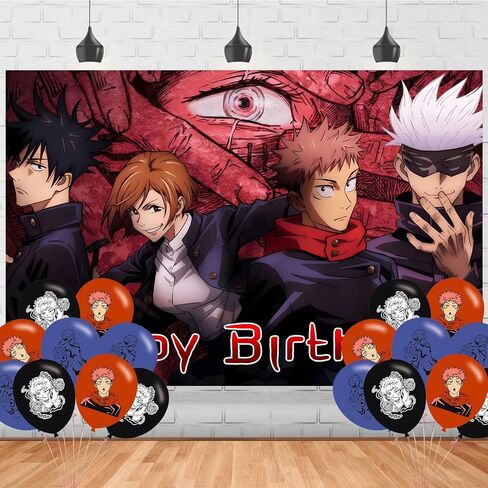 Jujutsu Manga Kaisen Happy Birthday Backdrop Anime Banner Poster for BangtanFans Theme Party Decorations Kaisen Birthday Supplies Background Studio Shoot Photo Props Booth in Saudi Arabia