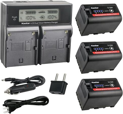 Kastar 3-Pack Battery and AC LCD Dual Fast Charger Compatible with Sony BP-U30 BP-U35 BP-U60 BP-U60T BP-U66 BP-U65 BP-U68 BP-U70 BP-U90 BP-U95 BP-U96 BP-U98 Battery, Sony BC-U1 BC-U2 BC-CU1 Charger in Saudi Arabia