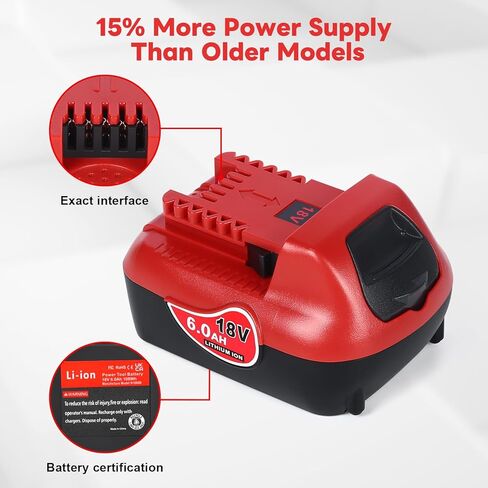 18V 6.0AH Lithium-ion استبدال لـ Milwaukee M18 بطارية مع شاحن بطارية ميلووكي M18 و 18 فولت الأدوات اللاسلكية (2Packs) in Kuwait
