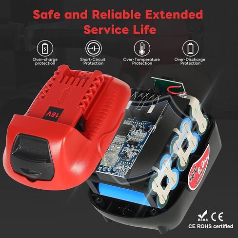18V 6.0AH Lithium-ion استبدال لـ Milwaukee M18 بطارية مع شاحن بطارية ميلووكي M18 و 18 فولت الأدوات اللاسلكية (2Packs) in Kuwait
