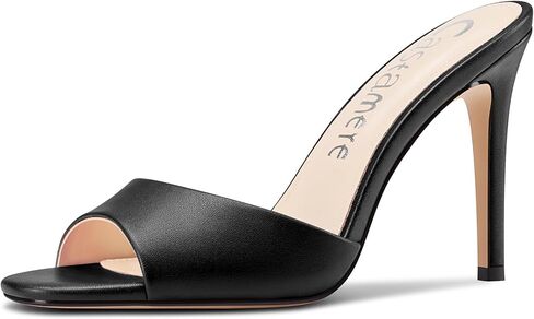 Castamere Women's Heeled Mules Round Peep Toe High Heels Slip On Backless Sandals Party Dress Shoes 3.9 Inches Heels in Saudi Arabia