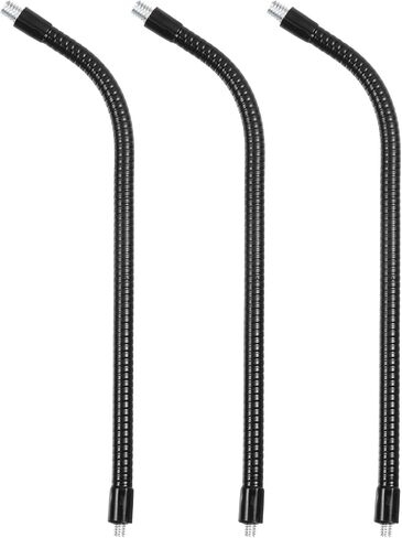 Patikil 3pcs 11.8 "Groenseck ، 1/4" ذكر إلى 3/8 "ذكور الخيط المعدني خراطيم عالمي مرن حامل أنبوب أنبوب حامل ميكروفون الهاتف الكاميرا ، الأسود in Saudi Arabia