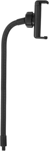PATIKIL 11.8" Flexible Adjustable Gooseneck with Phone Clip, 1/4" Male Threaded Gooseneck Arm for Most Holder Threaded Adapter, Black in Saudi Arabia