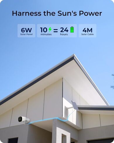 REOLINK 4K/8MP Solar Security Camera Wireless Outdoor +128GB SD Card, Color Night Vision Outside Home Surveillance, 2.4/5GHz WiFi, Solar/Battery Powered, Argus Eco Ultra Kit in Saudi Arabia