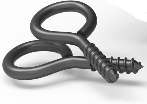 WANBAO 30 Pcs 2 inch Small Screw Eyes Metal Screw Hooks Ring Screws Fasteners Hardware Tools, Black in Kuwait
