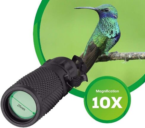 10x25 HD العدسة البصرية الجيب أحادي - تلسكوب في الهواء الطلق مدمج لمشاهدة الطيور والتخييم in Kuwait