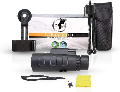 10x52 HD مع محول الهاتف وتربال ترايبود للتخييم Bird Faickingoutdoor Climbing Hunting in Saudi Arabia