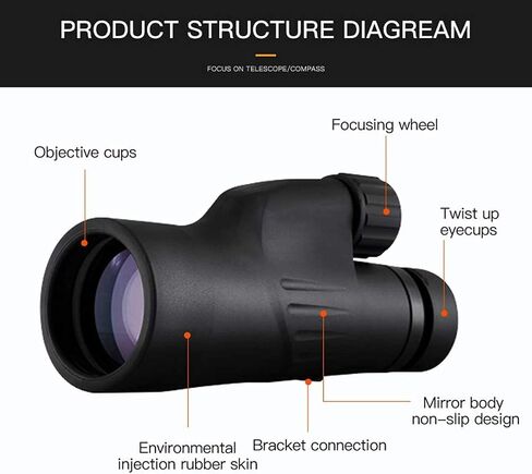 Ultra HD ، 10x50 Rangefinder Rangefinder Prism مقاومة للماء لمشاهدة الهواتف المحمولة للطيور ، والصيد ، والتخييم ، والمشي لمسافات طويلة ، جيدة in Saudi Arabia