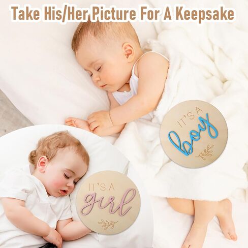 علامة إعلان الطفل 3pcs بين الجنسين تكشف عن علامات للطفل ، إنه صبي ، إنه فتاة خشبية ، Hello World Newborn ، لوحة خشبية ، ولوحة لوح الخشبية لمستشفيات الحفلات ، in Saudi Arabia
