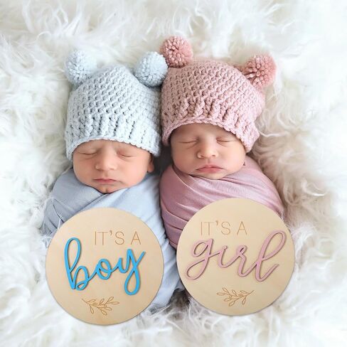 علامة إعلان الطفل 3pcs بين الجنسين تكشف عن علامات للطفل ، إنه صبي ، إنه فتاة خشبية ، Hello World Newborn ، لوحة خشبية ، ولوحة لوح الخشبية لمستشفيات الحفلات ، in Saudi Arabia