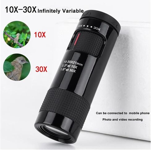 Mini Pocket Zoom Monoculars 10-30x21 Telescope - مقاوم للماء ، بصريات BAK4 FMC ، نطاق محمول للهجرة الخارجية ، التخييم ، المشي لمسافات طويلة ، السفر ، والصور الحادة in Saudi Arabia