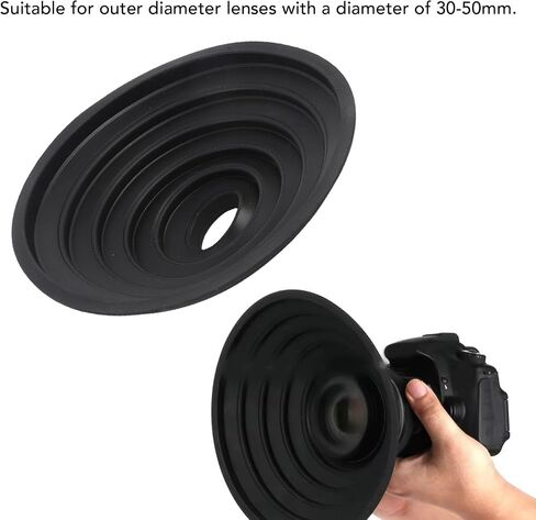 Silicone Lens Hood for 30-50mm Camera Lens, Collapsible & Anti Reflective Digital Hood DSLR Cap Shade in Saudi Arabia