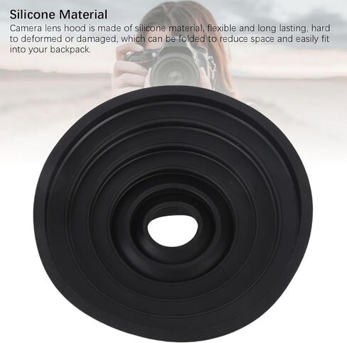Silicone Lens Hood for 30-50mm Camera Lens, Collapsible & Anti Reflective Digital Hood DSLR Cap Shade in Saudi Arabia