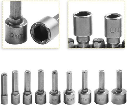 9pcs حفر بتات محول 5-1M المقبس 1/4inch سائق سداسي سداسي جوز ، oodworking ، قطع غيار السيارات ، إصلاح الآلة المهنية in Kuwait