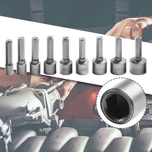 9pcs حفر بتات محول 5-1M المقبس 1/4inch سائق سداسي سداسي جوز ، oodworking ، قطع غيار السيارات ، إصلاح الآلة المهنية in Kuwait