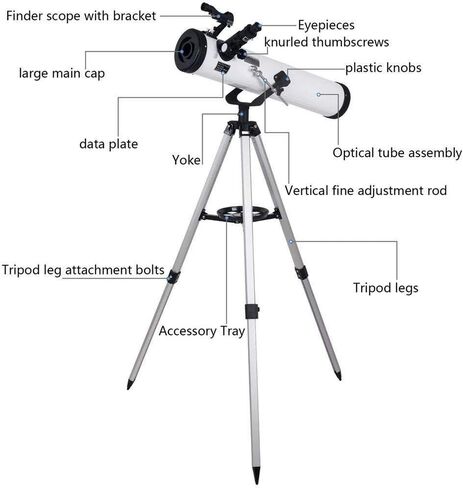 Telescopes Outdoor Astronomical Telescope Performance 700-76 Reflector Astronomical Telescope with imuthal Mount Adjustable Aluminium Tripod for Kids Beginners in Saudi Arabia