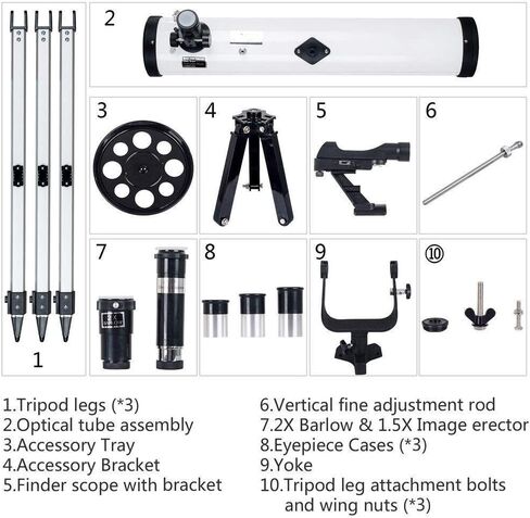 Telescopes Outdoor Astronomical Telescope Performance 700-76 Reflector Astronomical Telescope with imuthal Mount Adjustable Aluminium Tripod for Kids Beginners in Saudi Arabia