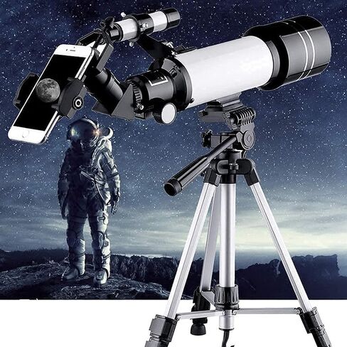 Telescope for Kids&Beginners 70mm Astronomy Refractor Telescope with Adjustable Tripod Travel Telescope with Carry Bag Phone Adapter and Wireless Remote White White Beautiful Home in Saudi Arabia