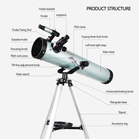 Professional Astronomical Telescope Monocular Hight Definition 350X Refractive Space Scope Refractor Telescopes for Adults Kids Children with Tripod & Finder Scope + 2Extender + Moon Filter+3 Eyepiece in Saudi Arabia