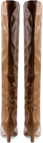 Lutalica W Women's Square Square Square في فصل الشتاء الشتاء عجل الراحة يرتدون ثوب كعب هريرة منخفضة فوق أحذية الركبة العالية in Kuwait