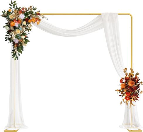 Gold Wedding Arch Backdrop Stand ، 6.6 قدم × 6.6 قدم مربع الخلفية المربعة للاحتفال حفلة عيد ميلاد حفل زفاف طفل دش الذكرى الديكور البالون Arbor Arbor in Kuwait