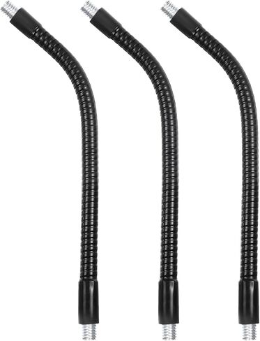 Patikil 7.9 "Groenseck ، 3pcs 3/8" -16 ذكر إلى ذكور خيط من الذكور المعدني خراطيم Universal Arm المرن حامل تمديد أنبوب الكاميرا والهاتف والميكروفون والأسود in Saudi Arabia