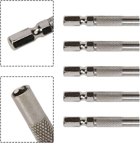 5pcs 6.35mm insert bit adapter to 4mm electric pecldriver socket حامل بتات المقبس السداسي المغناطيسي لتطبيقات مختلفة in Saudi Arabia