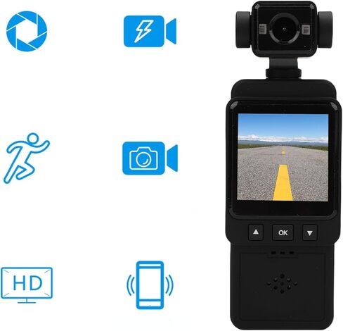 AsixxSix 1080p HD Pocket Camcorder ، 3 كاميرا جسم يمكن ارتداؤها محورًا ، كاميرا عمل كاميرا متهورة باليد للرياضة في الهواء الطلق سجلات TravelVideo (بدون بطاقة ذاكرة) in Kuwait