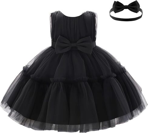 Kidinix Baby Flower Girl Dress Toddler Ruffle Bowknot with headloy prom pageant pageant wedding birdty dress erces in Kuwait