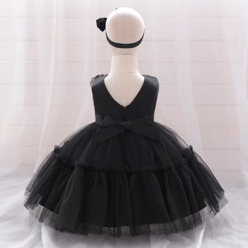Kidinix Baby Flower Girl Dress Toddler Ruffle Bowknot with headloy prom pageant pageant wedding birdty dress erces in Kuwait