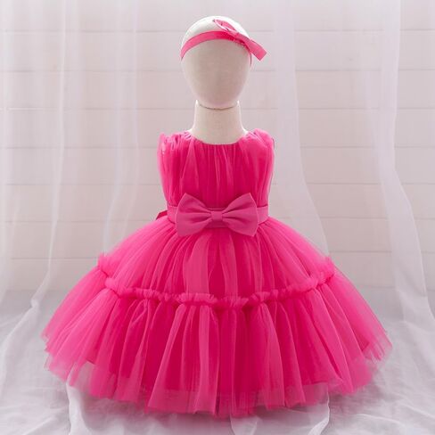 Kidinix Baby Flower Girl Dress Toddler Ruffle Bowknot with headloy prom pageant pageant wedding birdty dress erces in Kuwait