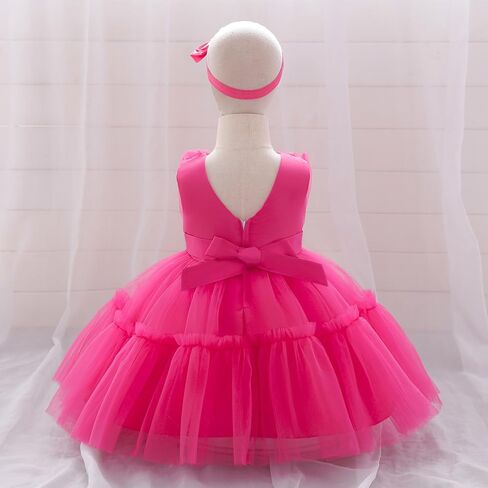 Kidinix Baby Flower Girl Dress Toddler Ruffle Bowknot with headloy prom pageant pageant wedding birdty dress erces in Kuwait