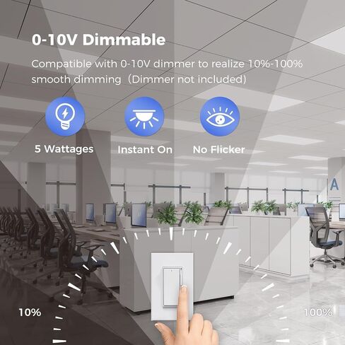 36 Pack 2x4 LED Flat Panel Light, Bright 9100LM Flush Mount Office Kitchen Ceiling Light Fixtures,Dimmable,Selectable 5 CCT 3000K/4000K/5000K/5700K/6500K, 5 Wattages 30W/40W/50W/60W/70W in Saudi Arabia