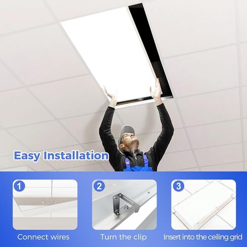 36 Pack 2x4 LED Flat Panel Light, Bright 9100LM Flush Mount Office Kitchen Ceiling Light Fixtures,Dimmable,Selectable 5 CCT 3000K/4000K/5000K/5700K/6500K, 5 Wattages 30W/40W/50W/60W/70W in Saudi Arabia