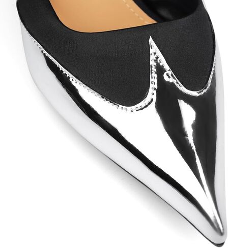مدببة أعقاب هريرة من Womens Slingback مدببة ببغال كعب مغلق على أحذية مضخات فستان الزفاف عاريات in Kuwait