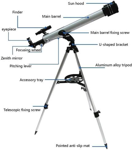 Super Binoculars Telescopes 525 Times Single Tube Astronomical Telescope 60700 Refractor Telescope for Professional Stargazing and Astronomy Beginners with Aluminum Alloy Tripod in Saudi Arabia