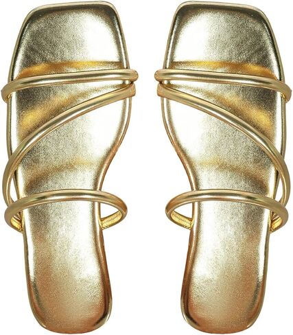 مربع Gorglitter للسيدات المفتوح إصبع القدم Flip Flops Strappy Thong Thong Sandal in Kuwait