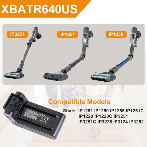 XBATR640US استبدال البطارية المتوافقة مع Shark IP1251 ، IP1250 ، IP1255 ، IP1251C ، IP1220 ، IP1220C ، IP3251 ، IP3251C ، IP3225 ، IP3124 ، IP3252 4600MAH in Kuwait