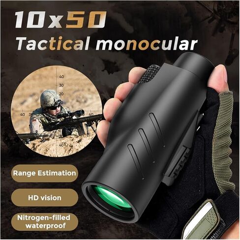 Tamping Telescope 10x50 Monocular Monocular مع محول الهاتف الذكي - Bak4 Prism Scope لمشاهدة الطيور والمشي لمسافات طويلة in Saudi Arabia