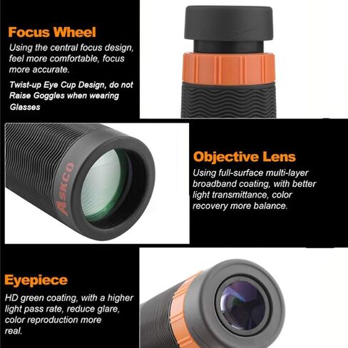 10X36 HD Waterproof Monocular Telescope with Bak4 Prism & Phone Camera Adapter, Powerful Portable Binoculars in Saudi Arabia