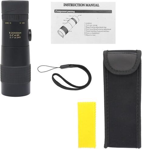 8-24X40 Zoom HD Telescope Monocular - Optical Telephoto Camera Lens with BAK7 Prism for Outdoor Activities, Camping, Hiking, Hunting, and Sharp Images in Saudi Arabia