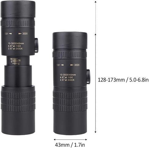 10-300X40mm BAK4 Prism Monocular Telescope with Tripod Holder - Perfect for Bird Watching, Camping, and Hiking in Saudi Arabia