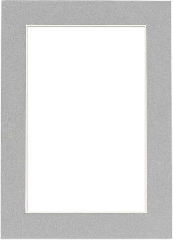 10x12 Mat Bevel Cut for 8x10 Photos - Acid Free Mid Grey Precut Matboard With Backing Board and Crystal Clear, Self Seal Photo Mat Bag - For Pictures, Photos, Framing - 4-ply Thickness in Saudi Arabia