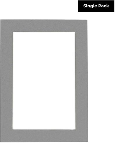 10x12 Mat Bevel Cut for 8x10 Photos - Acid Free Mid Grey Precut Matboard With Backing Board and Crystal Clear, Self Seal Photo Mat Bag - For Pictures, Photos, Framing - 4-ply Thickness in Saudi Arabia
