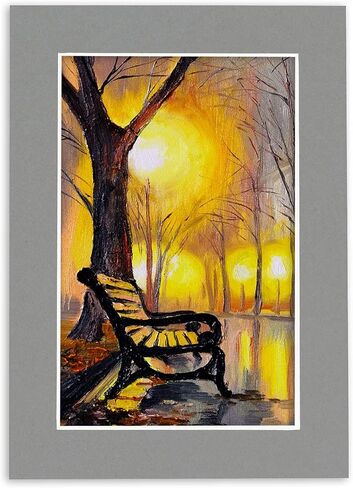 10x12 Mat Bevel Cut for 8x10 Photos - Acid Free Mid Grey Precut Matboard With Backing Board and Crystal Clear, Self Seal Photo Mat Bag - For Pictures, Photos, Framing - 4-ply Thickness in Saudi Arabia