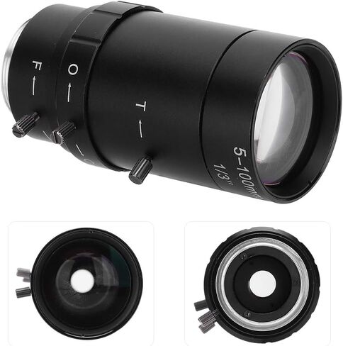 1.3MP Zoom Camera Lens, Aluminum Alloy 5 to 100mm Focal Length Manual Aperture CCTV Lens, for Security Cameras in Kuwait