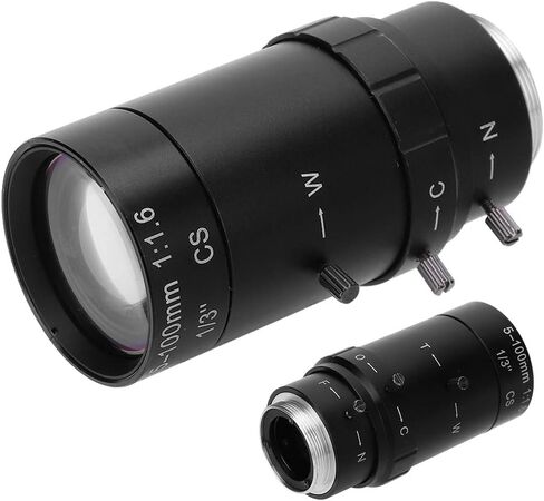 1.3MP Zoom Camera Lens, Aluminum Alloy 5 to 100mm Focal Length Manual Aperture CCTV Lens, for Security Cameras in Kuwait