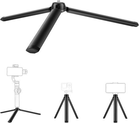 Metal Mini Tripod, Compact Desktop Tabletop Stand with Gimbal Handle Grip, Stable and Durable, Compatible with All Cameras, Perfect for Vlogging, Photography, and Video Recording in Saudi Arabia